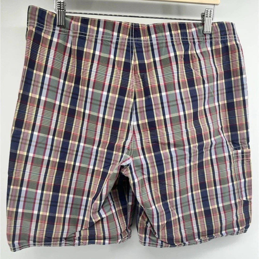 Vtg Polo Ralph Lauren Cargo Board Shorts Plaid Tagged 34 Actual 36 9